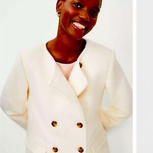 Medium Cream Ann Taylor wool blend Pea Coat